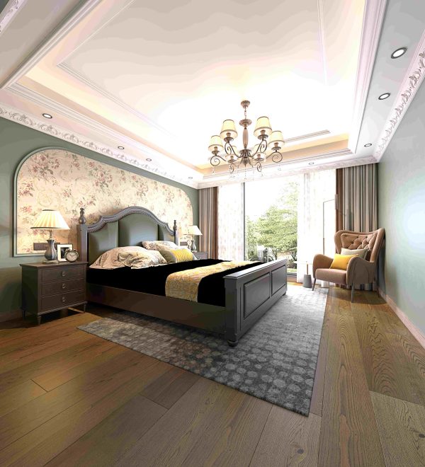 Modern living room featuring Fontaine Hidalgo Premium Oak Flooring