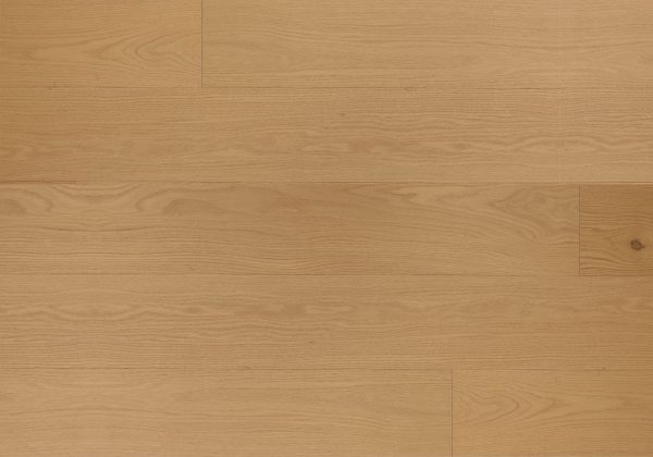 Close-up view of Amara rocky mountain Premium American Oak flooring by showcasing natural wood grain, brushed matte finish, and micro-bevel detailing