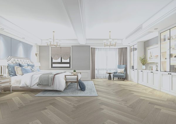 Modern living room featuring Fontaine Smoke Grey Premium Oak Flooring